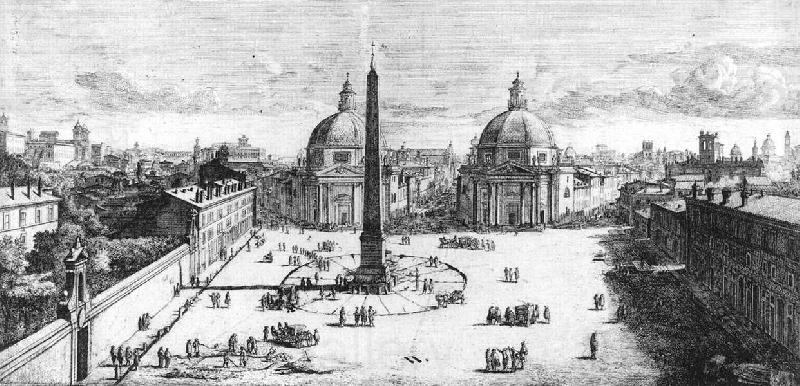 WITTEL, Caspar Andriaans van View of the Piazza del Popolo, Rome Norge oil painting art